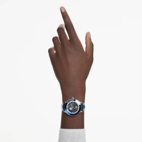 Relógio Octea Moon Swiss Made, Lua, Bracelete de couro, Azul, Aço inoxidável