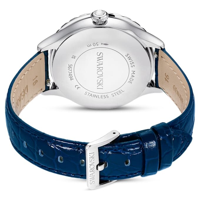 Relógio Octea Moon Swiss Made, Lua, Bracelete de couro, Azul, Aço inoxidável Relógio Octea Moon Swiss Made, Lua, Bracelete de couro, Azul, Aço inoxidável