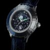 Relógio Octea Moon Swiss Made, Lua, Bracelete de couro, Azul, Aço inoxidável Relógio Octea Moon Swiss Made, Lua, Bracelete de couro, Azul, Aço inoxidável