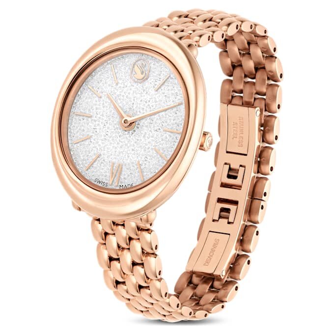 Relógio oval Imber «Swiss Made», pulseira em metal, tom dourado, acabamento em tom de ouro rosa Relógio oval Imber «Swiss Made», pulseira em metal, tom dourado, acabamento em tom de ouro rosa