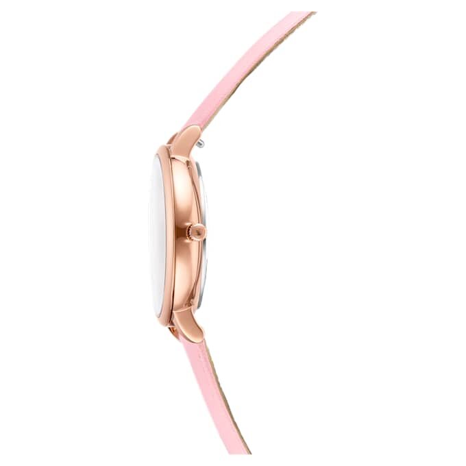 Relógio Teddy Swiss Made, bracelete em pele, cor-de-rosa, acabamento em tom de ouro rosa Relógio Teddy Swiss Made, bracelete em pele, cor-de-rosa, acabamento em tom de ouro rosa