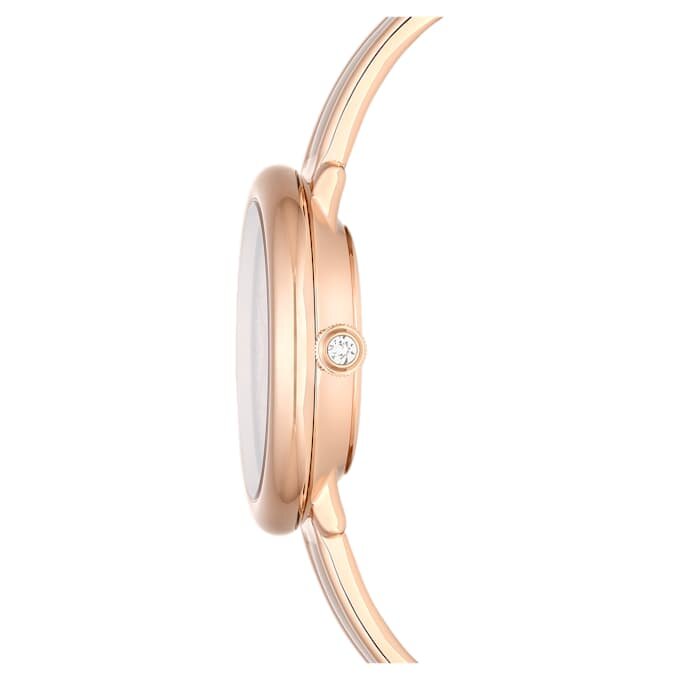 Relógio tipo pulseira Crystalline, fabricado na Suíça, pulseira em metal, bege, acabamento em tom de ouro rosa Relógio tipo pulseira Crystalline, fabricado na Suíça, pulseira em metal, bege, acabamento em tom de ouro rosa