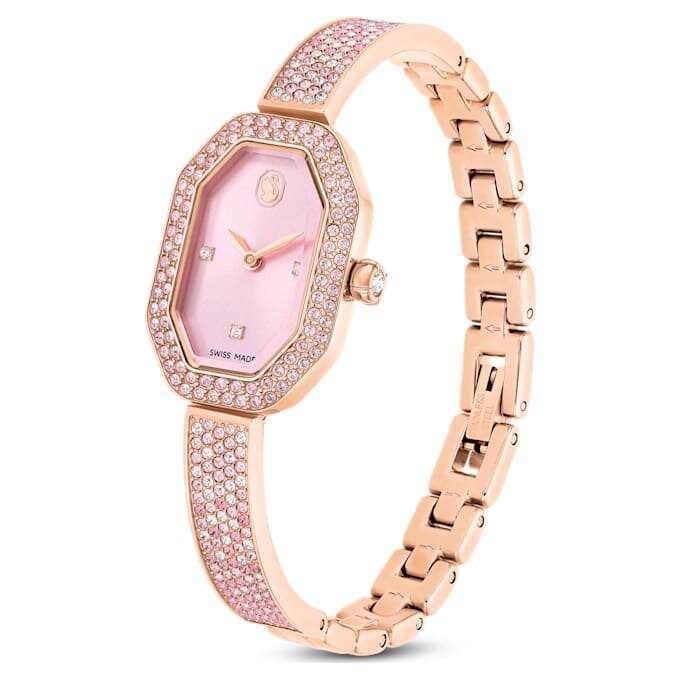Relógio tipo pulseira Dextera, fabricado na Suíça, pulseira em metal, cor-de-rosa, banhado a ouro rosa Relógio tipo pulseira Dextera, fabricado na Suíça, pulseira em metal, cor-de-rosa, banhado a ouro rosa