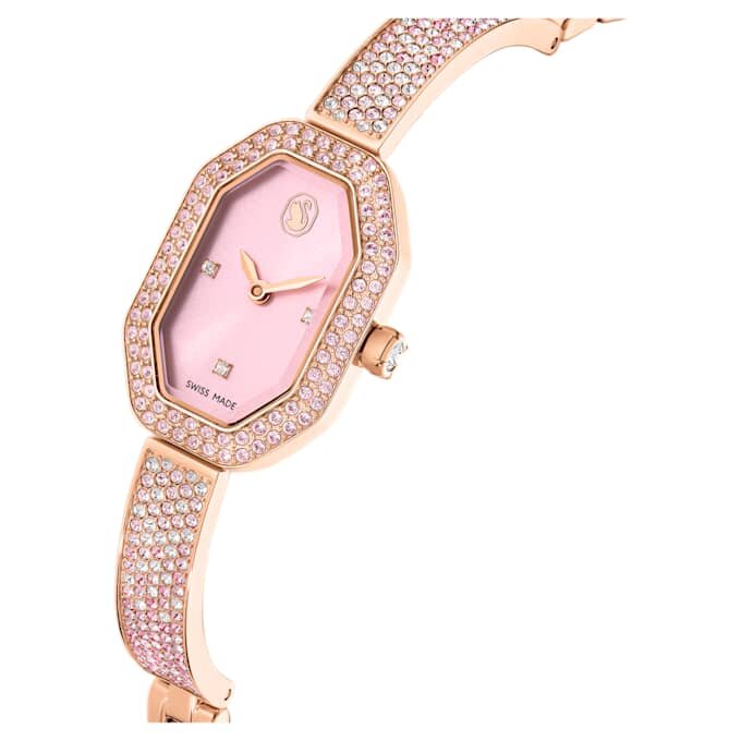 Relógio tipo pulseira Dextera, fabricado na Suíça, pulseira em metal, cor-de-rosa, banhado a ouro rosa Relógio tipo pulseira Dextera, fabricado na Suíça, pulseira em metal, cor-de-rosa, banhado a ouro rosa