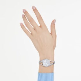 Relógio tipo pulseira Hyperbola, fabricado na Suíça, bracelete em metal, tom prateado, aço inoxidável