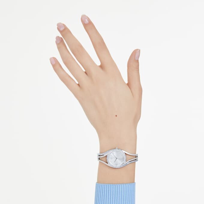 Relógio tipo pulseira Hyperbola, fabricado na Suíça, bracelete em metal, tom prateado, aço inoxidável Relógio tipo pulseira Hyperbola, fabricado na Suíça, bracelete em metal, tom prateado, aço inoxidável
