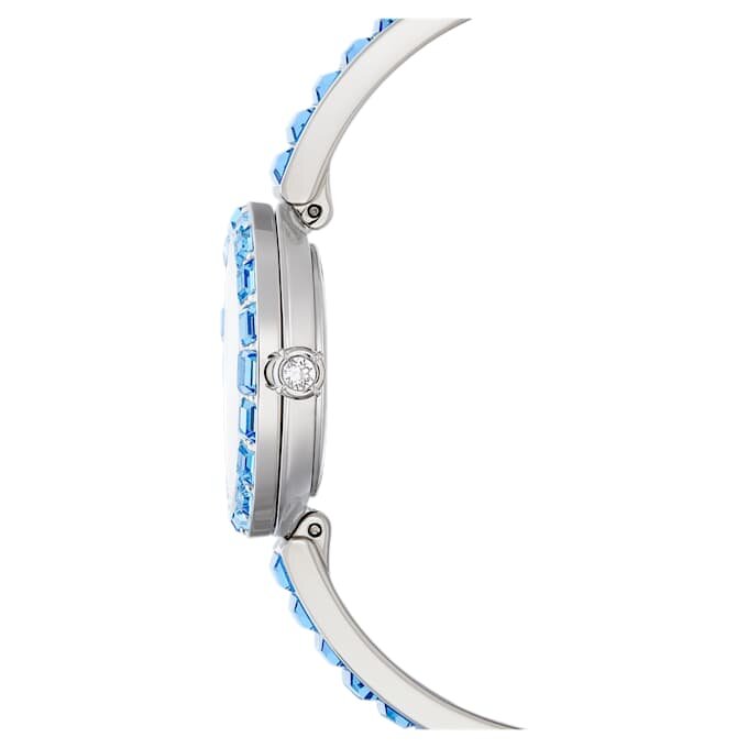 Relógio tipo pulseira Matrix, fabricado na Suíça, pulseira com cristais, azul, aço inoxidável Relógio tipo pulseira Matrix, fabricado na Suíça, pulseira com cristais, azul, aço inoxidável
