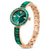 Relógio tipo pulseira Matrix, fabricado na Suíça, pulseira com cristais, verde, acabamento em tom dourado champanhe Relógio tipo pulseira Matrix, fabricado na Suíça, pulseira com cristais, verde, acabamento em tom dourado champanhe
