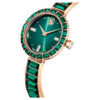 Relógio tipo pulseira Matrix, fabricado na Suíça, pulseira com cristais, verde, acabamento em tom dourado champanhe Relógio tipo pulseira Matrix, fabricado na Suíça, pulseira com cristais, verde, acabamento em tom dourado champanhe