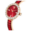 Relógio tipo pulseira Matrix, fabricado na Suíça, pulseira com cristais, vermelho, acabamento em tom de ouro rosa Relógio tipo pulseira Matrix, fabricado na Suíça, pulseira com cristais, vermelho, acabamento em tom de ouro rosa