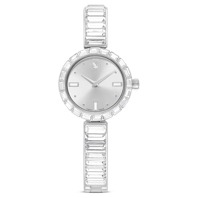 Relógio tipo pulseira Matrix, fabricado na Suíça, pulseira de cristais, branco, aço inoxidável Relógio tipo pulseira Matrix, fabricado na Suíça, pulseira de cristais, branco, aço inoxidável