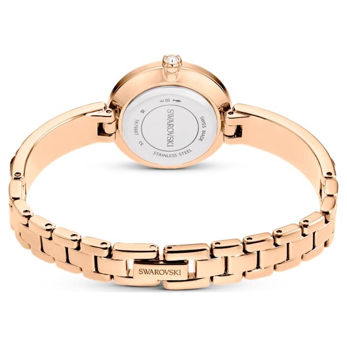 Relógio tipo pulseira Matrix, fabricado na Suíça, pulseira de cristais, cinzento, acabamento em tom de ouro rosa Relógio tipo pulseira Matrix, fabricado na Suíça, pulseira de cristais, cinzento, acabamento em tom de ouro rosa