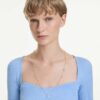Una Angelic Strandage Crystal Pearl, corte redondo, branco, banhado a ouro Una Angelic Strandage Crystal Pearl, corte redondo, branco, banhado a ouro