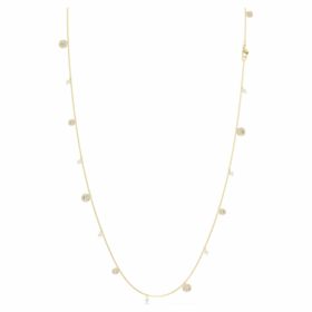 Una Angelic Strandage Crystal Pearl, corte redondo, branco, banhado a ouro Una Angelic Strandage Crystal Pearl, corte redondo, branco, banhado a ouro