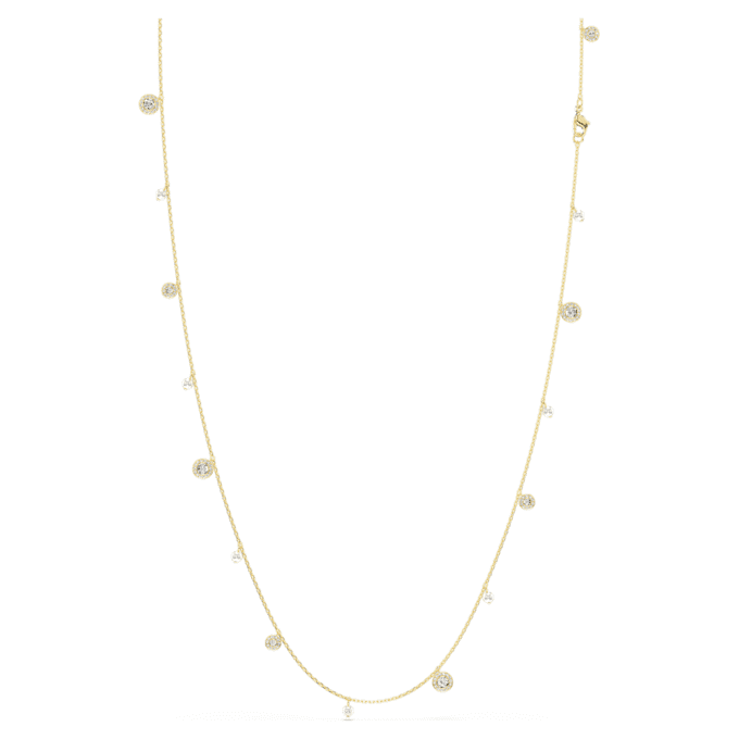Una Angelic Strandage Crystal Pearl, corte redondo, branco, banhado a ouro Una Angelic Strandage Crystal Pearl, corte redondo, branco, banhado a ouro
