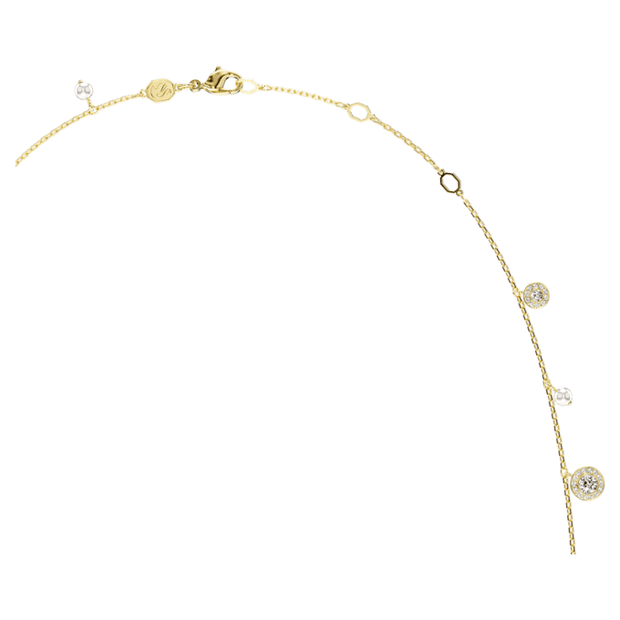 Una Angelic Strandage Crystal Pearl, corte redondo, branco, banhado a ouro Una Angelic Strandage Crystal Pearl, corte redondo, branco, banhado a ouro