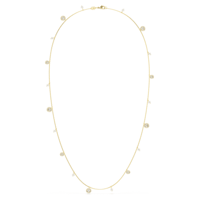 Una Angelic Strandage Crystal Pearl, corte redondo, branco, banhado a ouro Una Angelic Strandage Crystal Pearl, corte redondo, branco, banhado a ouro