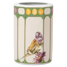 Vaso Idyllia em porcelana, com motivo em cristal, cacatua, pequeno, multicolorido