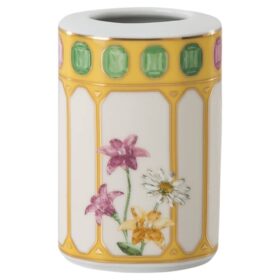 Vaso Idyllia em porcelana, com motivo em cristal, flor, amarelo