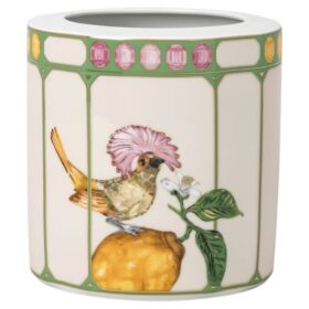 Vaso Idyllia em porcelana, com motivo em cristal, papa-moscas, tamanho médio, multicolorido