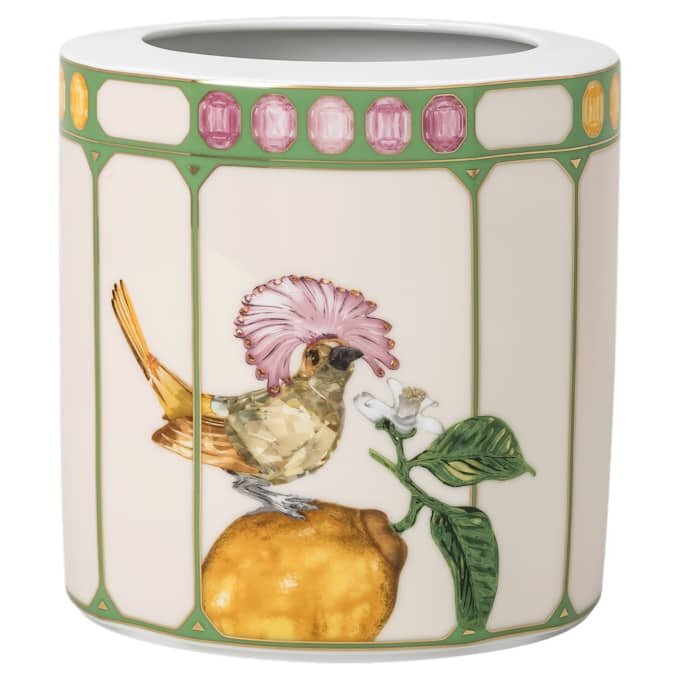 Vaso Idyllia em porcelana, com motivo em cristal, papa-moscas, tamanho médio, multicolorido Vaso Idyllia em porcelana, com motivo em cristal, papa-moscas, tamanho médio, multicolorido