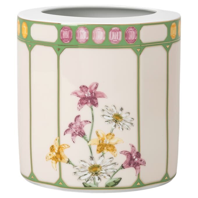 Vaso Idyllia em porcelana, com motivo em cristal, papa-moscas, tamanho médio, multicolorido Vaso Idyllia em porcelana, com motivo em cristal, papa-moscas, tamanho médio, multicolorido