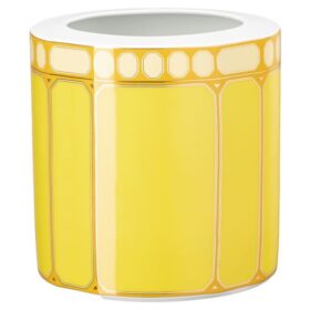 Vaso Signum em porcelana, largo, amarelo