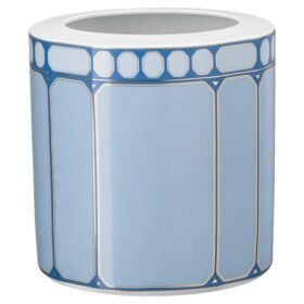 Vaso Signum em porcelana, largo, azul