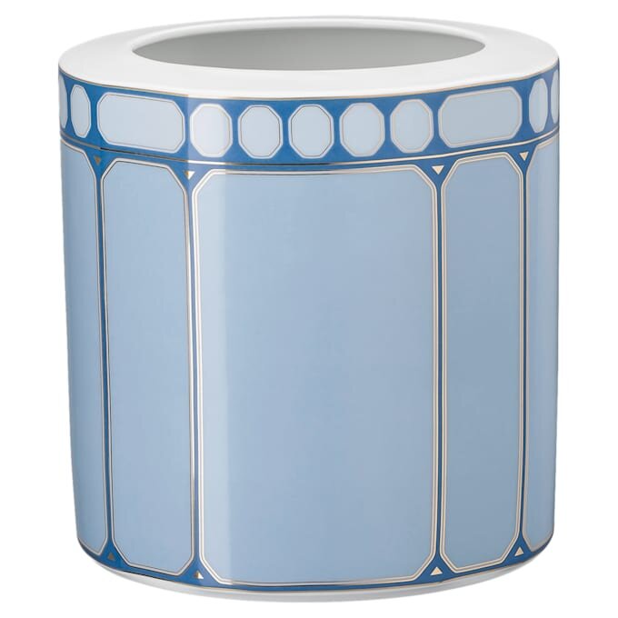 Vaso Signum em porcelana, largo, azul Vaso Signum em porcelana, largo, azul