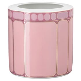 Vaso Signum em porcelana, largo, rosa
