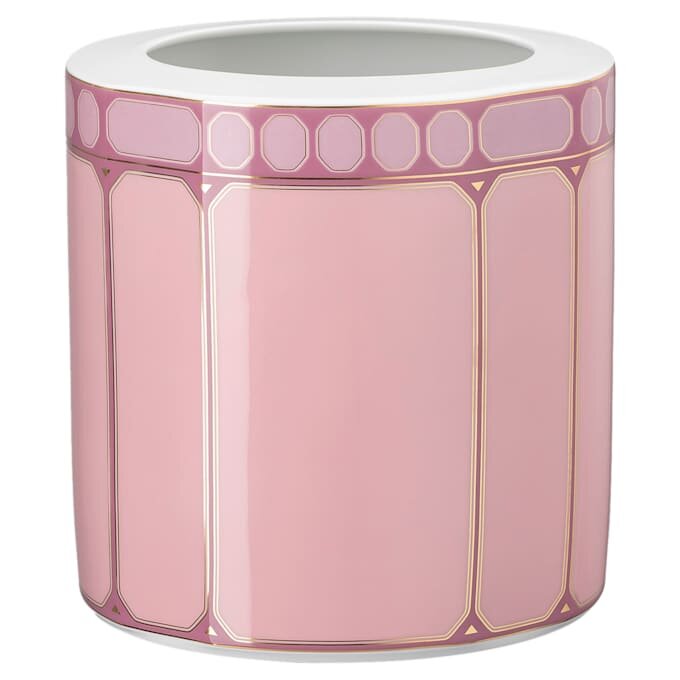 Vaso Signum em porcelana, largo, rosa Vaso Signum em porcelana, largo, rosa