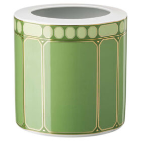 Vaso Signum em porcelana, largo, verde