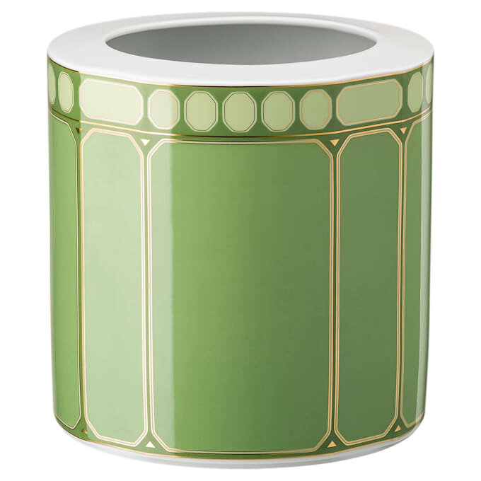 Vaso Signum em porcelana, largo, verde Vaso Signum em porcelana, largo, verde