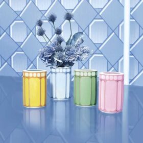 Vaso Signum em porcelana, tamanho médio, azul Vaso Signum em porcelana, tamanho médio, azul